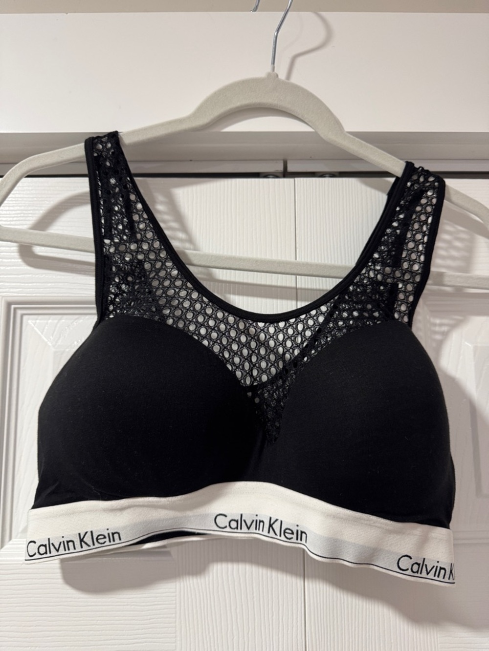 Calvin Klein Black Bralette with White Branded Band